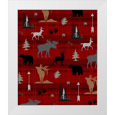 Wildlife Pattern 05 White Modern Wood Framed Art Print by LightBoxJournal