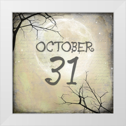 Say Boo 015 White Modern Wood Framed Art Print by LightBoxJournal