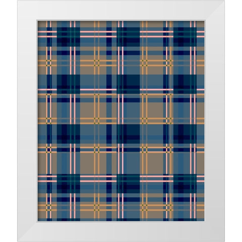 Minimalist Blue Plaid Design 07 White Modern Wood Framed Art Print by LightBoxJournal