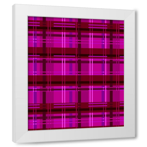 Minimalist Magenta Plaid Design 01 White Modern Wood Framed Art Print by LightBoxJournal