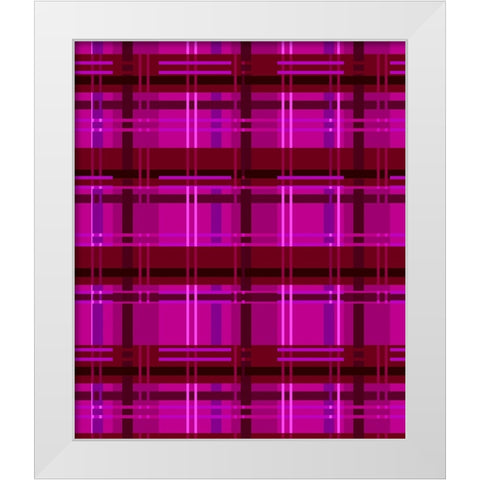 Minimalist Magenta Plaid Design 01 White Modern Wood Framed Art Print by LightBoxJournal
