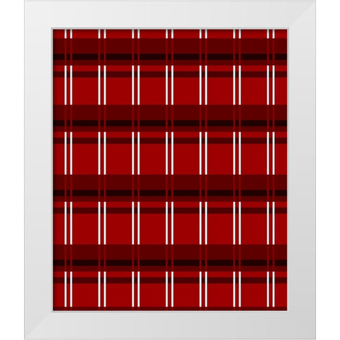 Minimalist Red Plaid Design 01 White Modern Wood Framed Art Print by LightBoxJournal