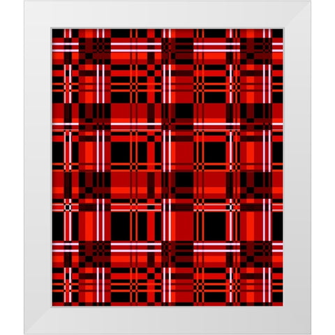 Minimalist Red Plaid Design 06 White Modern Wood Framed Art Print by LightBoxJournal