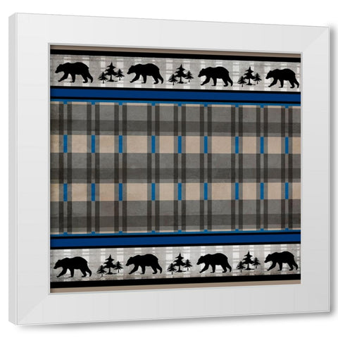 Blue Bear Lodge Pattern 6 White Modern Wood Framed Art Print by LightBoxJournal