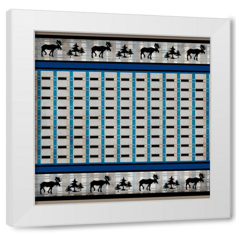 Blue Bear Lodge Pattern 7 White Modern Wood Framed Art Print by LightBoxJournal