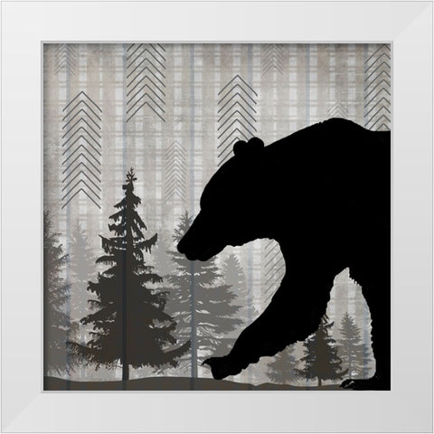 Blue Bear Lodge Sign 05 White Modern Wood Framed Art Print by LightBoxJournal