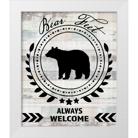 Blue Bear Lodge Sign 09 White Modern Wood Framed Art Print by LightBoxJournal