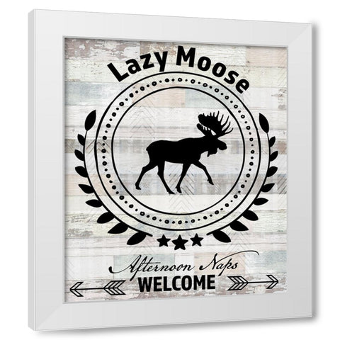 Blue Bear Lodge Sign 010 White Modern Wood Framed Art Print by LightBoxJournal