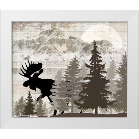 Blue Bear Lodge Sign 013 White Modern Wood Framed Art Print by LightBoxJournal