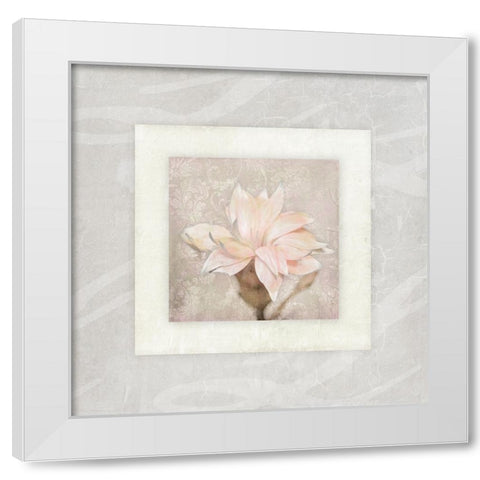 Pink Ivory Portrait 02 White Modern Wood Framed Art Print by LightBoxJournal