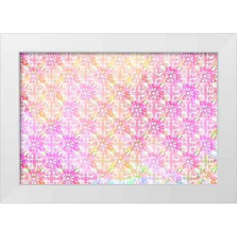 Spring Blooms Pattern 04 White Modern Wood Framed Art Print by LightBoxJournal