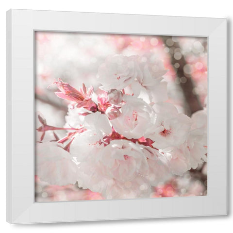 Pinky Blossom 3 White Modern Wood Framed Art Print by LightBoxJournal