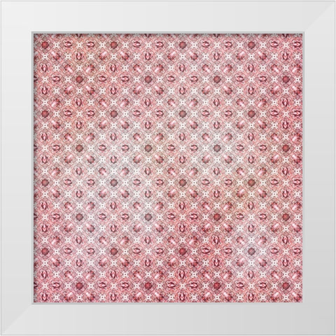 Pinky Blossom Pattern 01 White Modern Wood Framed Art Print by LightBoxJournal