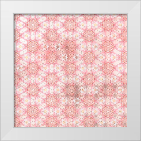Pinky Blossom Pattern 04 White Modern Wood Framed Art Print by LightBoxJournal