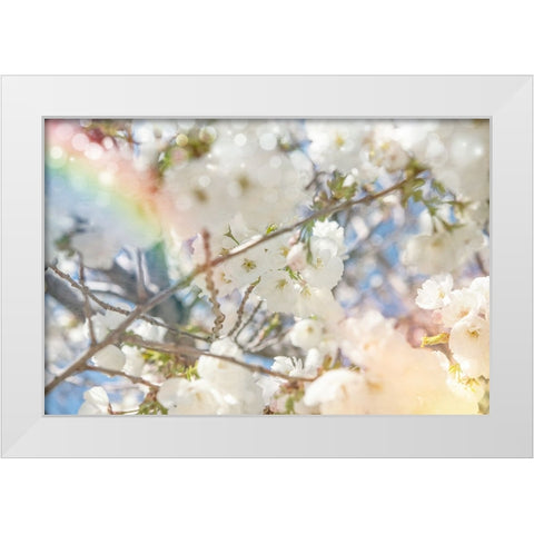 White Spring Blossoms 09 White Modern Wood Framed Art Print by LightBoxJournal