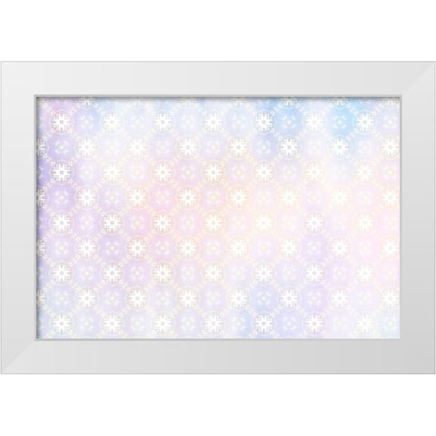 White Spring Blossoms Pattern 03 White Modern Wood Framed Art Print by LightBoxJournal