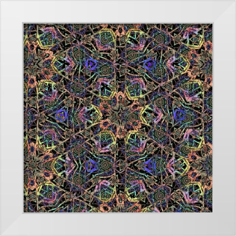 BoHo Gypsy Pattern 02 White Modern Wood Framed Art Print by LightBoxJournal