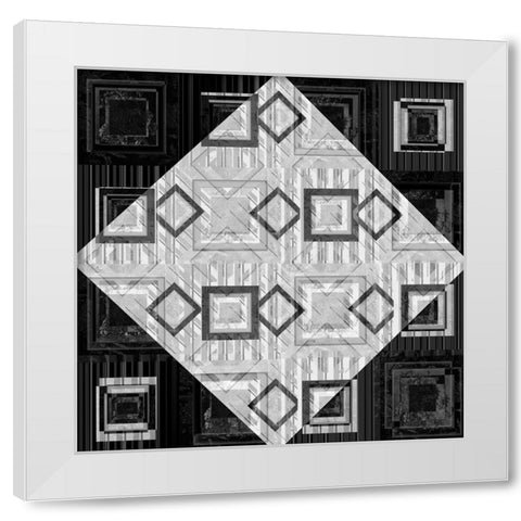Geo Pattern 01 White Modern Wood Framed Art Print by LightBoxJournal