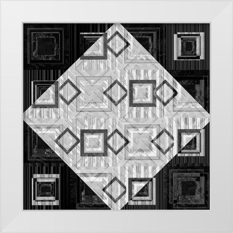 Geo Pattern 01 White Modern Wood Framed Art Print by LightBoxJournal