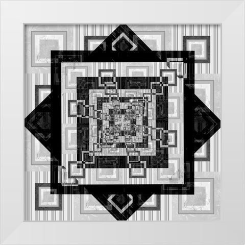 Geo Pattern 02 White Modern Wood Framed Art Print by LightBoxJournal
