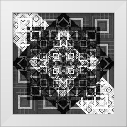 Geo Pattern 03 White Modern Wood Framed Art Print by LightBoxJournal