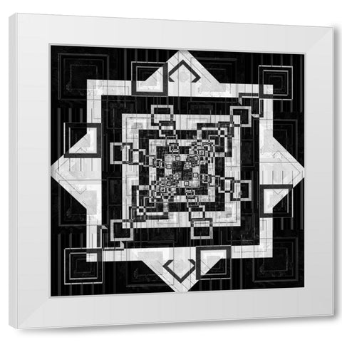 Geo Pattern 04 White Modern Wood Framed Art Print by LightBoxJournal