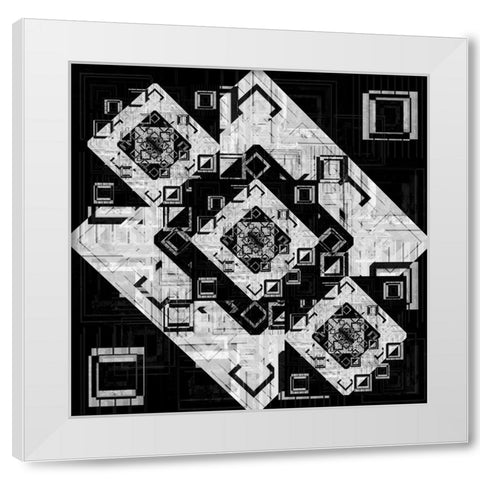 Geo Pattern 05 White Modern Wood Framed Art Print by LightBoxJournal