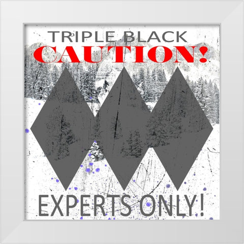 Extreme Snowboarder Triple Black White Modern Wood Framed Art Print by LightBoxJournal