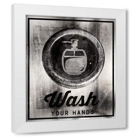 Farm bathroom signs 10 White Modern Wood Framed Art Print by LightBoxJournal