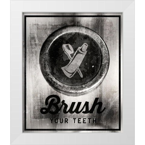 Farm bathroom signs 11 White Modern Wood Framed Art Print by LightBoxJournal