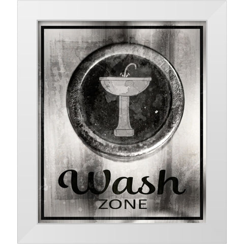 Farm bathroom signs 16 White Modern Wood Framed Art Print by LightBoxJournal