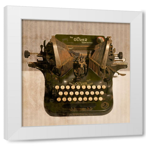 Typewriter 01 Oliver White Modern Wood Framed Art Print by LightBoxJournal
