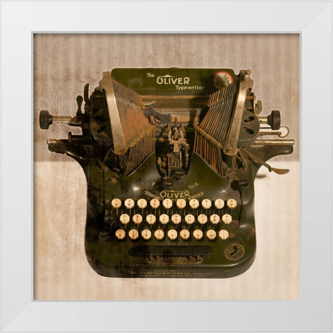 Typewriter 01 Oliver White Modern Wood Framed Art Print by LightBoxJournal