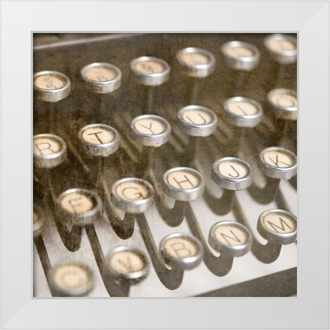Typewriter 02 Royal keys 1 White Modern Wood Framed Art Print by LightBoxJournal