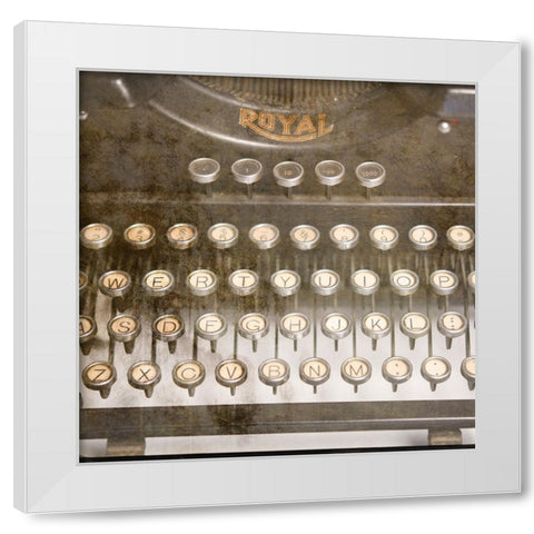 Typewriter 02 Royal keys 2 White Modern Wood Framed Art Print by LightBoxJournal