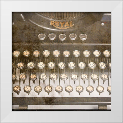 Typewriter 02 Royal keys 2 White Modern Wood Framed Art Print by LightBoxJournal