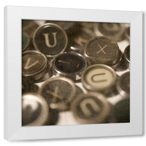 Typewriter 02 Royal keys 3 White Modern Wood Framed Art Print by LightBoxJournal