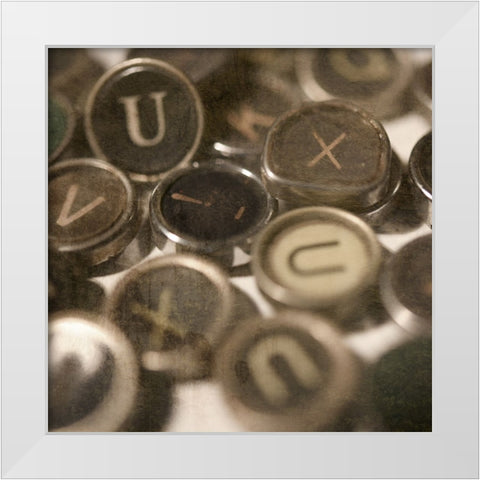 Typewriter 02 Royal keys 3 White Modern Wood Framed Art Print by LightBoxJournal