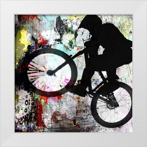Extreme BMX 1 White Modern Wood Framed Art Print by LightBoxJournal