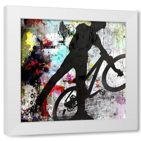 Extreme BMX 3 White Modern Wood Framed Art Print by LightBoxJournal