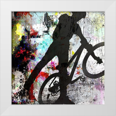 Extreme BMX 3 White Modern Wood Framed Art Print by LightBoxJournal