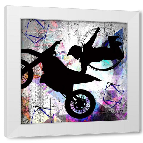Extreme Motocross 3 White Modern Wood Framed Art Print by LightBoxJournal