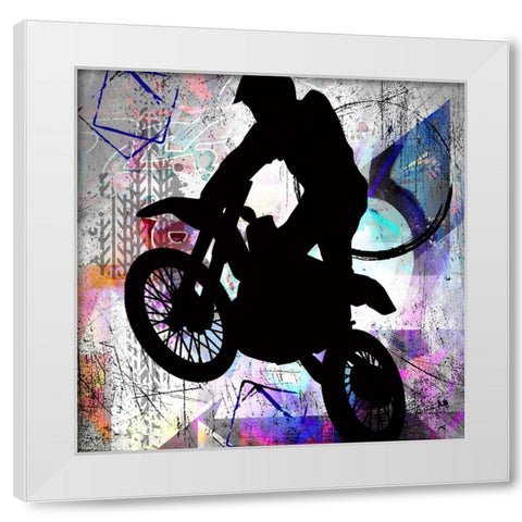 Extreme Motocross 4 White Modern Wood Framed Art Print by LightBoxJournal