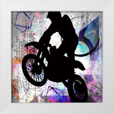 Extreme Motocross 4 White Modern Wood Framed Art Print by LightBoxJournal