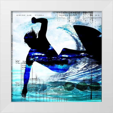 Extreme Surfer 2 White Modern Wood Framed Art Print by LightBoxJournal