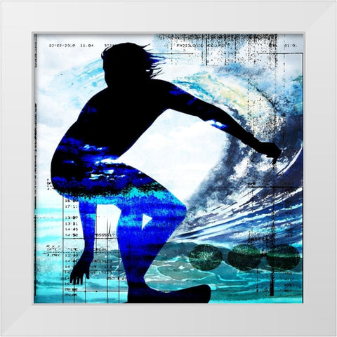 Extreme Surfer 3 White Modern Wood Framed Art Print by LightBoxJournal