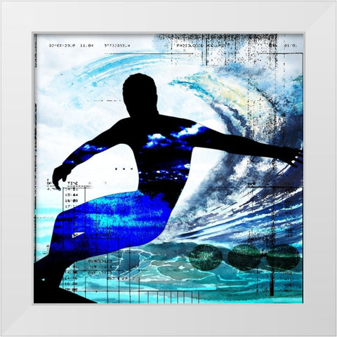 Extreme Surfer 4 White Modern Wood Framed Art Print by LightBoxJournal