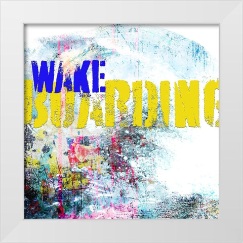 Extreme Wakeboard TYPE White Modern Wood Framed Art Print by LightBoxJournal