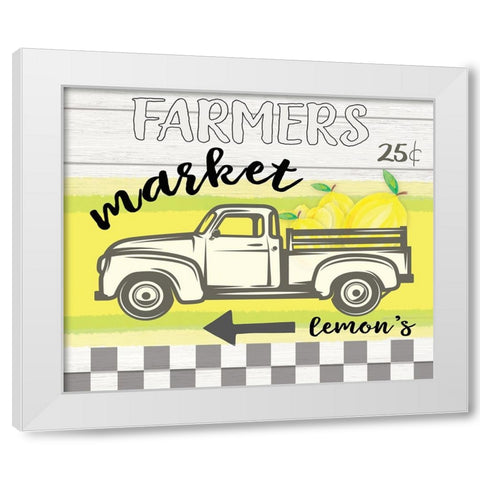 Farm House Lemon vintage sign 2 White Modern Wood Framed Art Print by LightBoxJournal