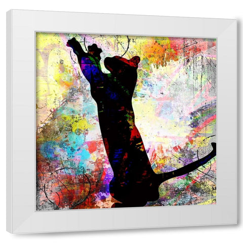 Playful Kitty 2 White Modern Wood Framed Art Print by LightBoxJournal